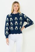 Flower Embroidered Sweater