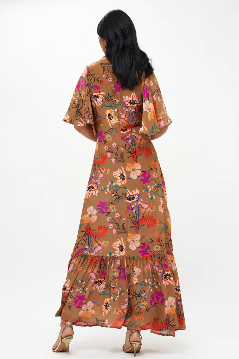 Flirty Mock Neck Maxi Woodland