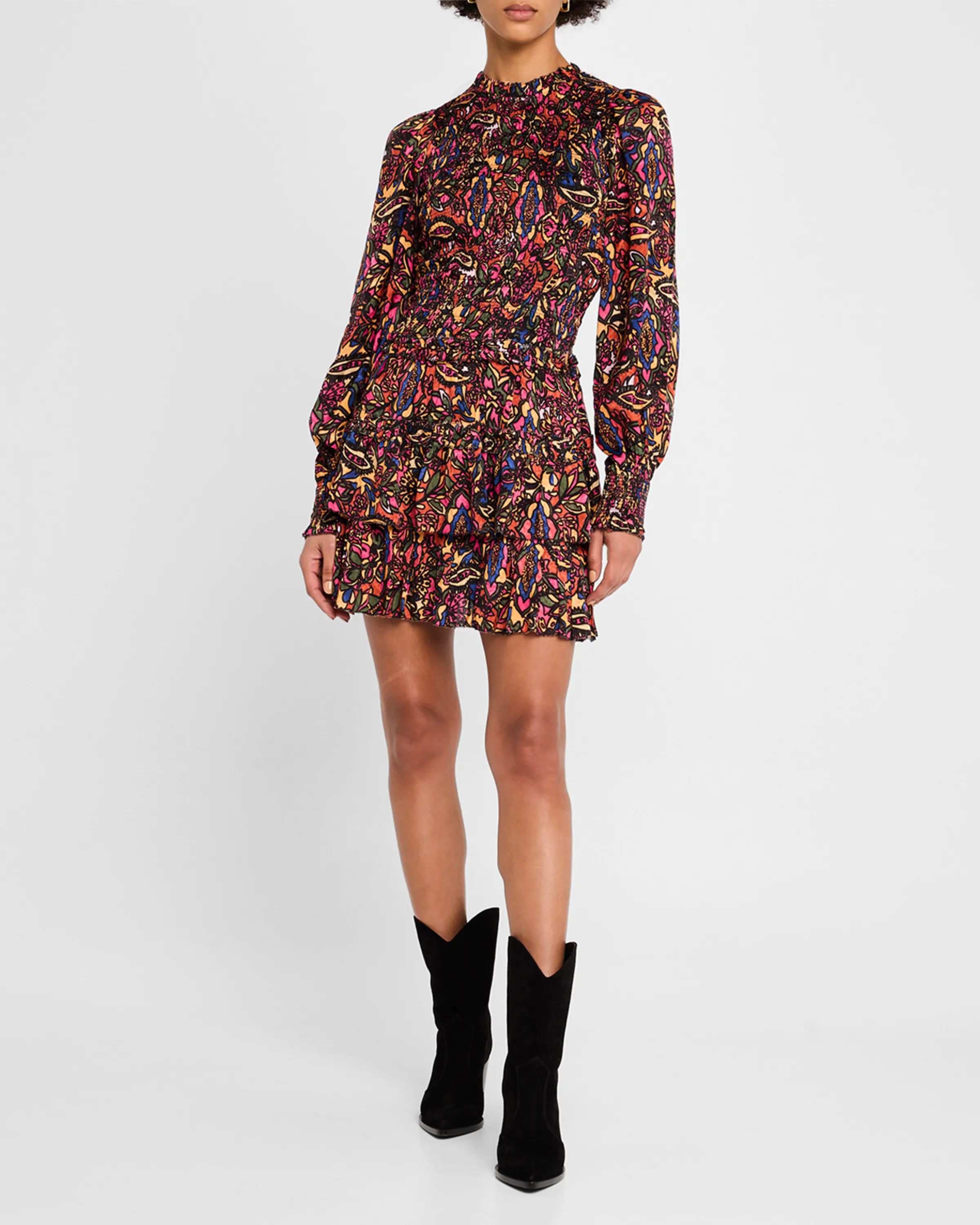 Yolanda Mini Dress Stained Glass Print